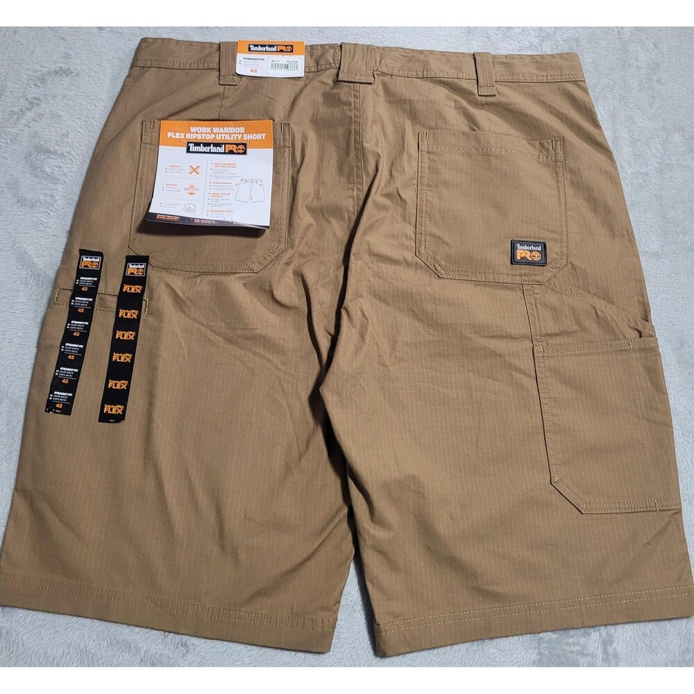 Timberland PRO Shorts Mens 42 Brown Work Warrior Flex Ripstop Utility Cargo